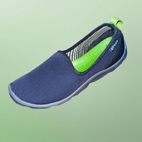 Women's Crocs Duet Busy Day Skimmer Black/Graphite Slip On Size 6 - Picture 1 of 7